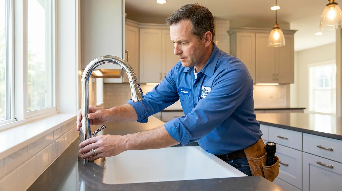 Kitchen faucet installation by Johns Plumbing LLC in Nahant