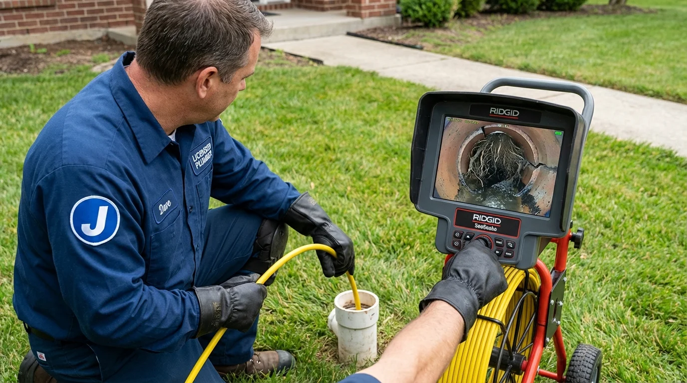 Sewer camera inspection being performed by Johns Plumbing LLC in Nahant